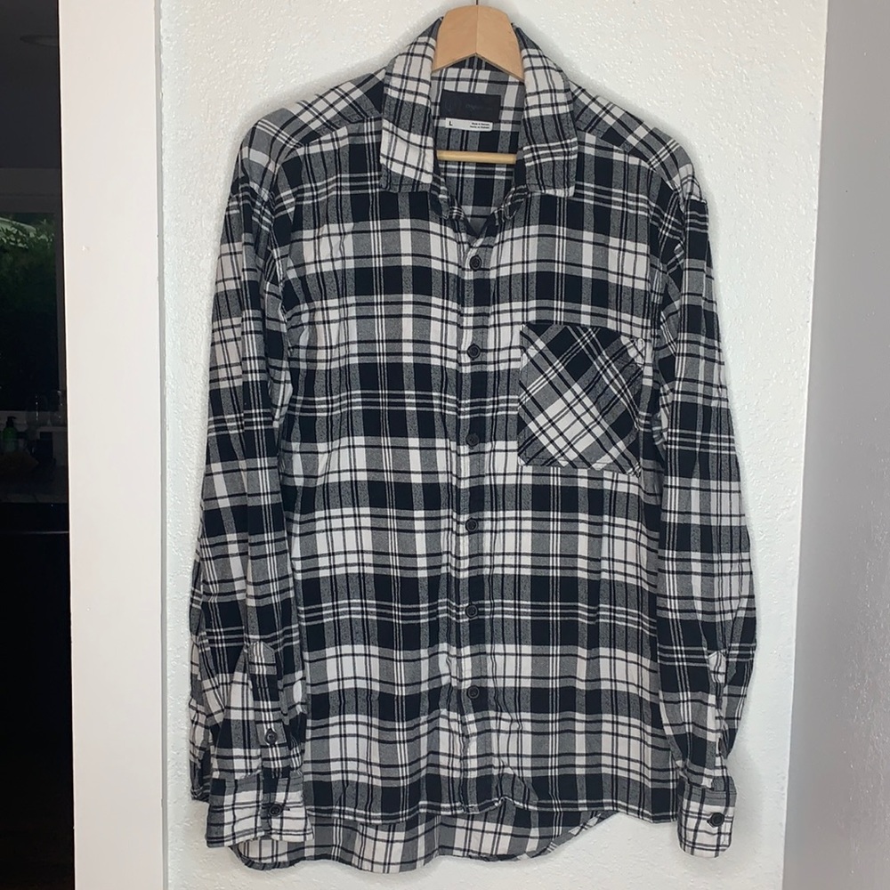 Target 100% cotton black white flannel shirt